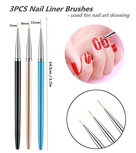 5PCS Dotting Pens with 3 PCS Nail Painting Brushes, Nail Art Design Tools Beauty and Personal Care FULINJOY