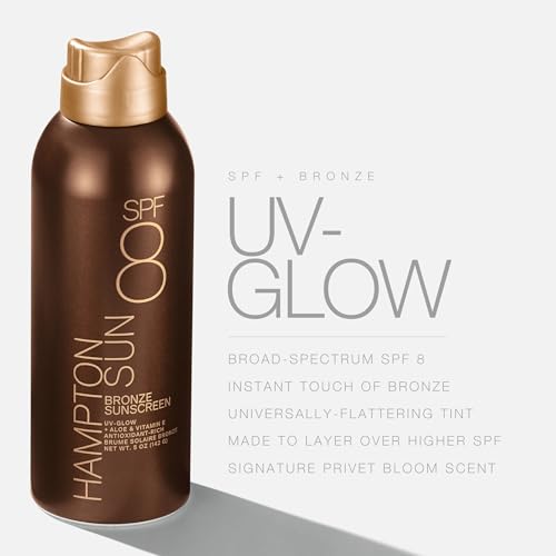 Hampton Sun SPF 8 Bronze Continuous Mist Sunscreen | Sunbathing Enhancer | Touch of Warm Bronze for an Instant, Radiant Glow | Antioxidant-Rich Beauty & Personal Care Hampton Sun