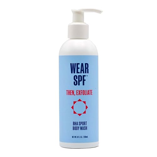 WearSPF BHA Sport Body Wash - 1% Salicylic Acid for Bacne, Exfoliating & Refreshing, 8 oz Beauty & Personal Care WearSPF