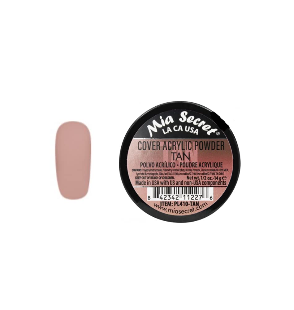 Mia Secret Cover Tan Acrylic Powder MADE IN USA Multiple Sizes (1/2 oz)