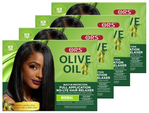 ORS Olive Oil Built-In Protection Full Application No-Lye Hair Relaxer Normal Strength (Pack of 4)
