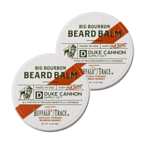 Duke Cannon Big Bourbon Beard Balm - 2 Pack, Made with Buffalo Trace Bourbon, Oak Barrel Scent, 1.6 oz. Tin Beauty and Personal Care Duke Cannon Supply Co.