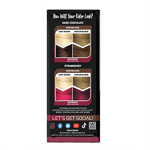 SPLAT MELTS COMPLETE KIT WITH BLEACH AND 2 SEMI-PERMANENT HAIR COLORS (Strawberry & Dark Chocolate) Beauty & Personal Care Splat