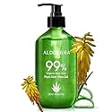Aloderma 99% Organic Aloe Vera Gel Made within 12 Hours of Harvest - Lightweight, Non-Sticky Aloe Gel for Face Body, Hair, & Scalp, After Sun Relief Beauty & Personal Care Aloderma