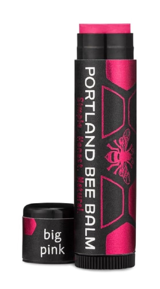 Portland Bee Balm All Natural Handmade Beeswax Lip Balm with Organic Coconut and Olive Oil (BIG PINK) - 1 Count - Natural Lip Balm, Cruelty Free Beauty and Personal Care Portland Bee Balm