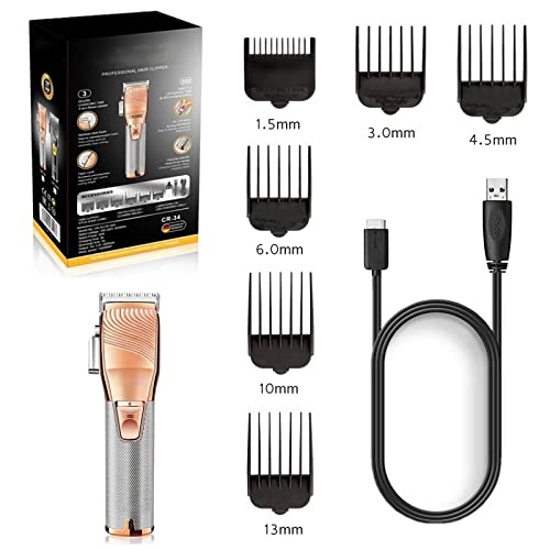 GLESVOWIO Pro Hair Clipper Barber Professional Fading Blending Strong Motor Rechargeable Trimmer Electric Cutting Kit(Cr34a) Beauty and Personal Care GLESVOWIO