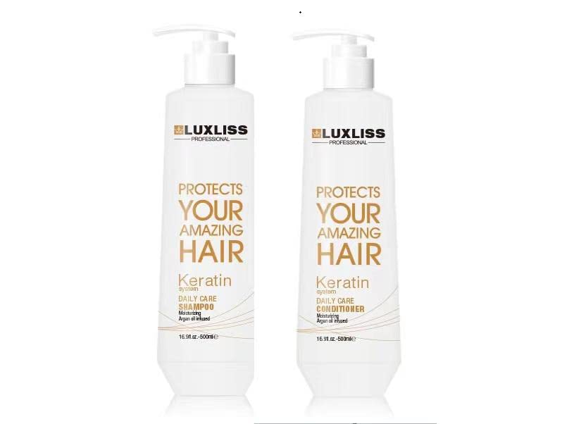 Luxliss Keratin Daily Care Shampoo and Conditioner Set, 2 Pack (16 Fl Oz each), Moisturizing, Anti-frizz, Repairing, for Chemically Treated Hair Beauty & Personal Care Luxliss