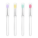 LORMAY Silicone Lip Brushes with Transparent Handles and Caps. Perfect Applicators for Cream Lip Mask, Eyeshadow, and Lipstick (4pcs, Multicolor) Beauty & Personal Care LORMAY