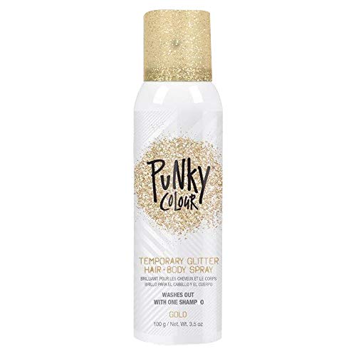 Punky Temporary Hair and Body Glitter Spray, Gold - Glitters Hairspray, Adds Shimmery Glow, Hair Glitter for Kids, Women, Men 3.5 oz Beauty & Personal Care Jerome Russell