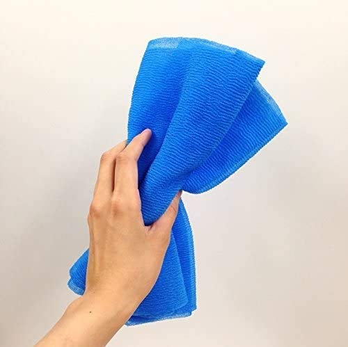 Cure Series Japanese Exfoliating Bath Towel From OHE - Super Hard Weave - Blue, 120cm -Value Set of 2 Beauty & Personal Care OHE