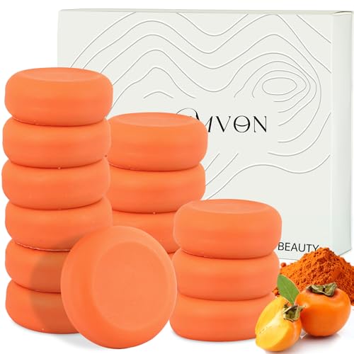 14 Pack Persimmon Soap Bar for Body Odor, Natural Deodorizing Persimmon Travel Soap Individually Wrapped, Handmade and Cold Process, Fragrance Free Beauty & Personal Care Umpeimvon