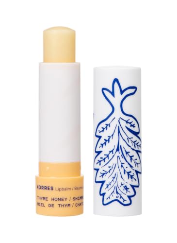 KORRES Lip Butter Stick Thyme Honey Shimmer, Hydrating Lip Balm with Greek Hypericum Balsam Oil, Moisturizing & Subtle Tint for Soft Lips, Lip Care Beauty and Personal Care KORRES