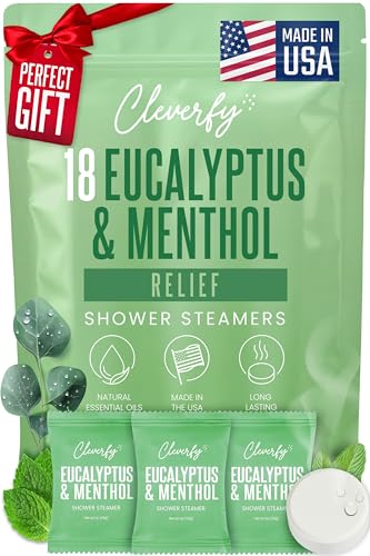 Cleverfy Eucalyptus for Shower Steamers Aromatherapy - Birthday Gifts for Men and Women - for Sinus Relief and Congestion - 18 Tablets Beauty and Personal Care CLEVERFY