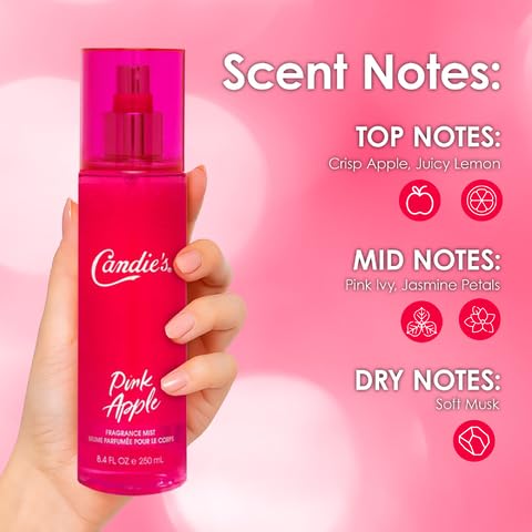 CANDIE'S Pink Apple Fragrance Mist - Sweet, Long-Lasting Perfume for Women, Luxurious All-Day Freshness, Ideal Body Cologne for Ladies, Feminine Beauty & Personal Care CANDIE'S