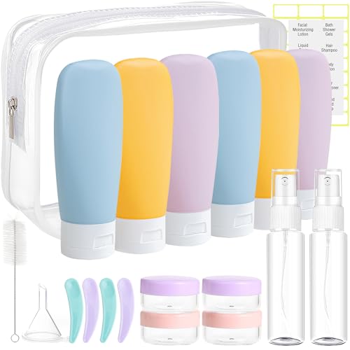 DEWSENSI 20 Pack Travel Bottles Set for Toiletries TSA Approved, Leak Proof Travel Size Containers Kit Portable Refillable Travel Accessories Beauty and Personal Care DEWSENSI Default Title