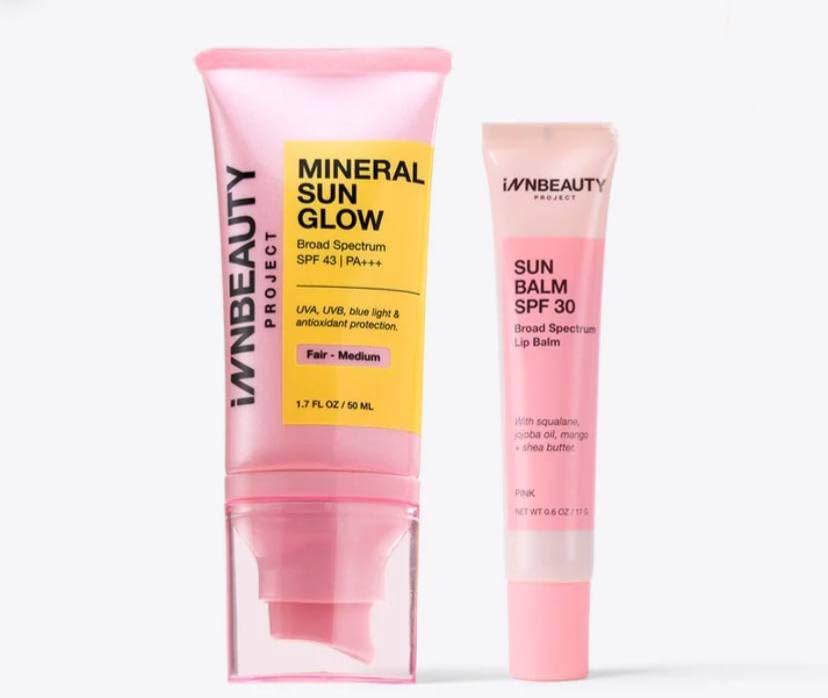 INNBEAUTY Project Mineral Sun Care Duo - Glow in Fair-Medium and Balm in Pink, 1 Count Beauty & Personal Care Innbeauty Project