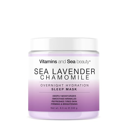 Vitamins and Sea Beauty Sea Lavender Chamomile Sleep Mask - Overnight Hydration Face Mask with Botanicals, Deep Moisturizing & Firming, 8.5 oz Beauty & Personal Care VITAMINS AND SEA BEAUTY