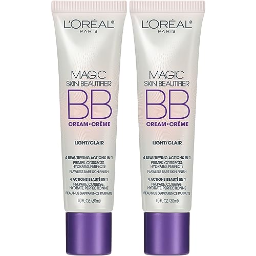 L'Oréal Paris Makeup Magic Skin Beautifier BB Cream Tinted Moisturizer, Light, 1 fl oz, 2 Count