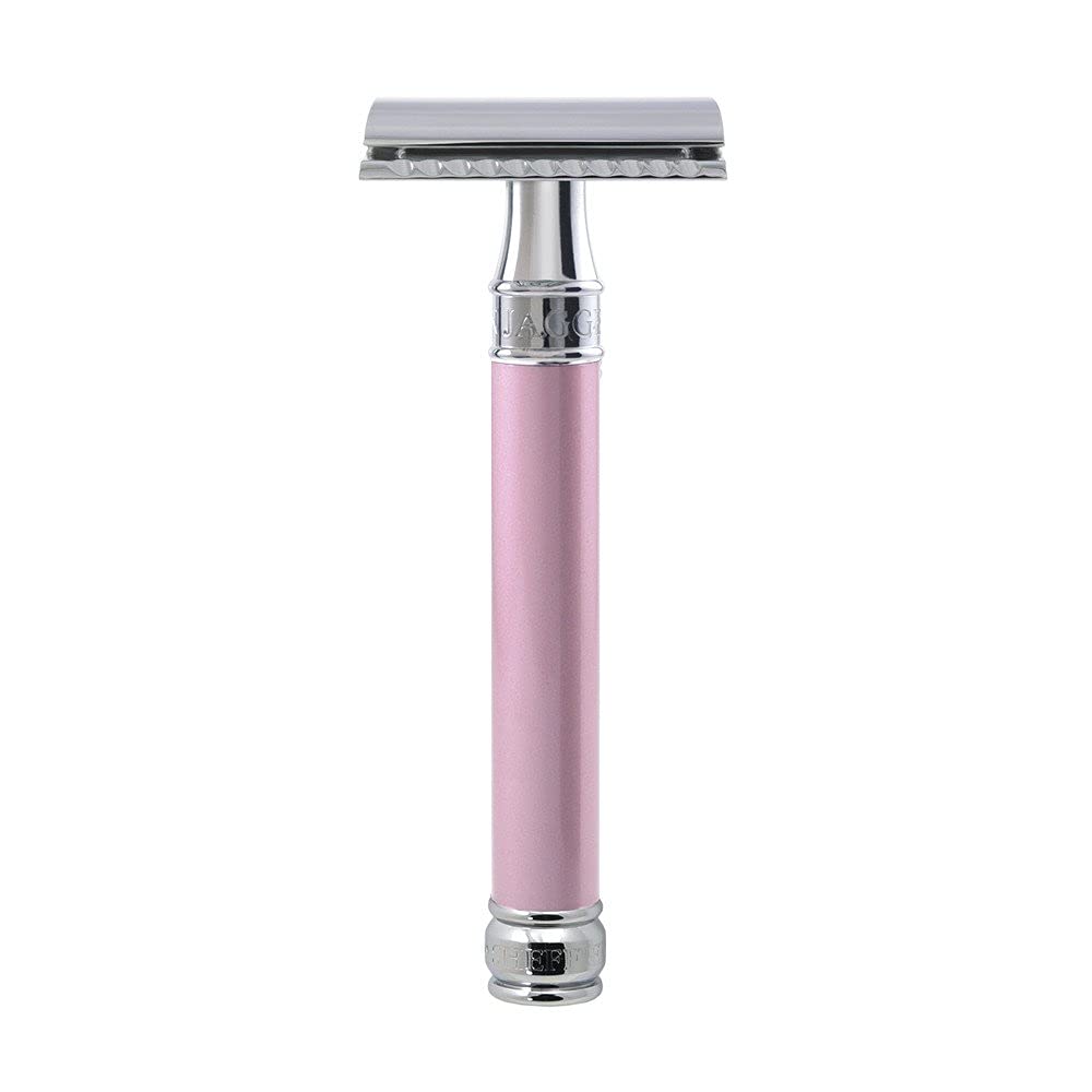 Edwin Jagger Double Edge Safety Razor, Long Handle, Pink Beauty and Personal Care Edwin Jagger