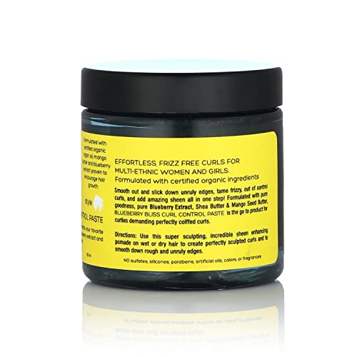 Curls Blueberry Bliss Control Paste - 4 fl oz, For Wavy, Curly, and Coily Hair Types, Smoothes Out and Slicks Down Edges, Tames Frizz & Adds Sheen Beauty & Personal Care Curls