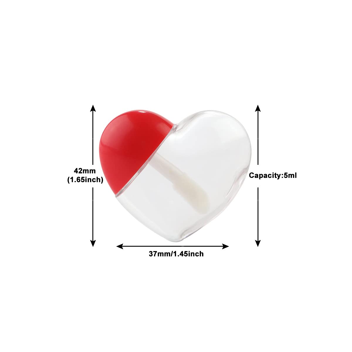 Ewanda store 20 Pcs 5ml Heart Shaped Empty Lip Gloss Tubes Containers Gloss Tubes Containers,Clear Mini Refillable Lip Oil Bottles for Women Girl DIY Beauty & Personal Care Ewanda store