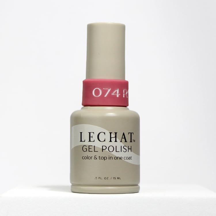 LECHAT Gel Polish - Rosy Glow, Color and Top in One Coat, Shiny Long-Wear, Dark Rosy Nude Gel Polish