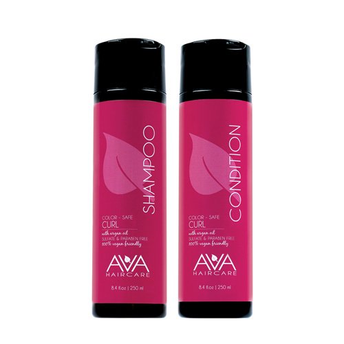 Ava Haircare - Curl Shampoo And Conditioner - Vegan, Sulphate Free, Paraben Free, Cruelty Free - Argan Oil Shampoo and Conditioner (Set of 2, 8.4oz Beauty & Personal Care Ava Haircare