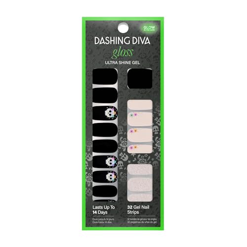 Dashing Diva Gloss Nail Strips - Sugarcoat It | UV Free, Chip Resistant, Long Lasting Gel Nail Stickers | Contains 32 Wraps, 1 Prep Pad, 1 File
