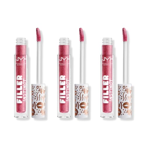 NYX PROFESSIONAL MAKEUP Filler Instinct Plumping Lip Polish, Lip Plumper Gloss - Major Mouthage (Plum Rose Gold)