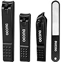 DUCOO Nail Clipper Set, 4 PCS Ultra Sharp Nail Clippers for Men, Women, Adults Toenail Fingernail Clippers, Stainless Steel Nail Cutter & File, Black Beauty & Personal Care DUCOO