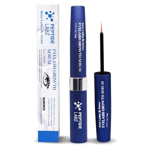 Eyelash Growth Serum - Myristoyl Pentapeptide-4, Diaminopyrimidine Oxide - Boosts Lash Length, Density & Strength - Supports Fuller, Thicker Eyelashes Beauty & Personal Care PeptideLabz