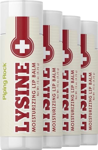 Piping Rock Lysine Lip Balm - 4 Pack - Moisturizing Ointment - Non-GMO and Gluten Free Beauty and Personal Care Piping Rock
