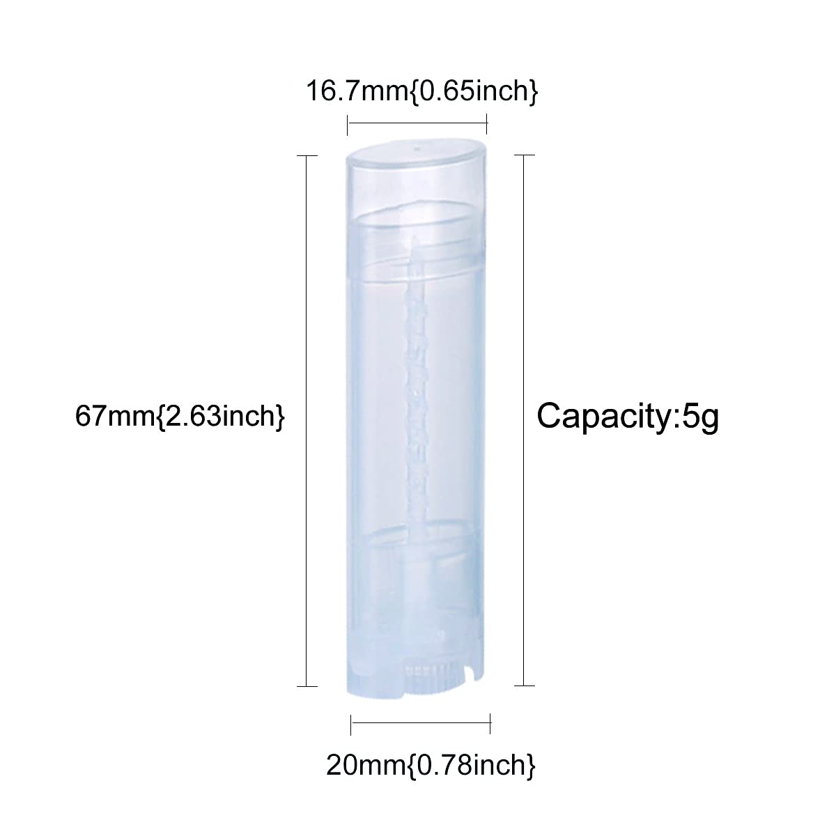 Ewanda store 5ml Oval Lip Balm Tubes,100PCS Plastic Clear Empty Oval Oval Deodorant Containers Lip Gloss Container Holder With Caps Beauty and Personal Care Ewanda store
