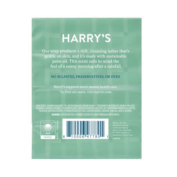 Harry's Bar Soap for Men, Shiso Scent of Bright Herbs, 4 Pack Beauty & Personal Care Harry's