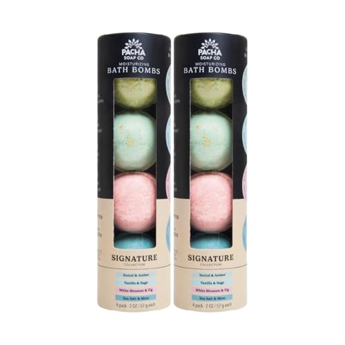 PACHA SOAP Co. Froth Bath Bomb, Pacha Peaces, Uplift, 2-Pack (8-Pieces) - Scents of Almond, Coconut, and Patchouli, & Lemongrass - Nourishing Beauty and Personal Care Pacha Soap Co