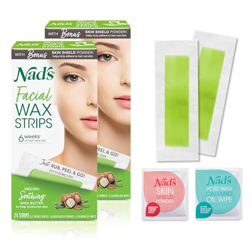 Nad's Facial Wax Strips, Fragrance free, 48 Count (Pack of 2) Beauty & Personal Care Nad's