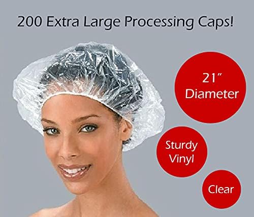 Annie - Processing Caps - Extra Large (21") - Clear - (100) Count - (2) Packs - Disposable - Any Processing Beauty and Personal Care Annie