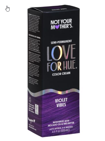 Not Your Mother's Love For Hue Semi-Permanent Hair Color Cream, Violet Vibes, 4.5 Fl Oz / 133 ml Beauty & Personal Care Not Your Mother's