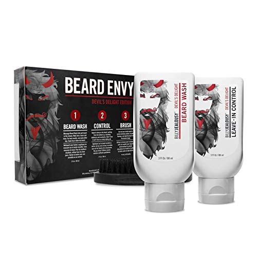 Billy Jealousy Devil's Delight Beard Envy Facial Hair Refining Kit with Beard Wash Facial Hair Control and Boar Bristle Brush for Clean, Hydrated Beauty & Personal Care Billy Jealousy