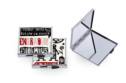 SFS METALIC 1 Square Metal Grey Pocket Mirror Sublimation Dye Heat Transfer Craft Engraved 2.2" x 2.2" Beauty & Personal Care SFS METALIC