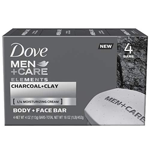 Dove Men+Care Elements Body and Face Bar Charcoal + Clay 4 oz, 4 Bar Beauty & Personal Care Dove