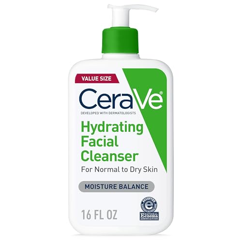 CeraVe Hydrating Facial Cleanser, Moisturizing Face Wash For Dry Skin, Hyaluronic Acid + Ceramides + Glycerin, Hydrating Cleanser For Normal To Dry Beauty and Personal Care CeraVe Default Title