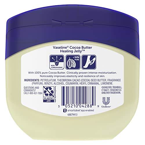 Vaseline Healing Jelly Moisturizer For Dry Cracked Skin Cocoa Butter Hypoallergenic 13 oz Beauty & Personal Care Vaseline