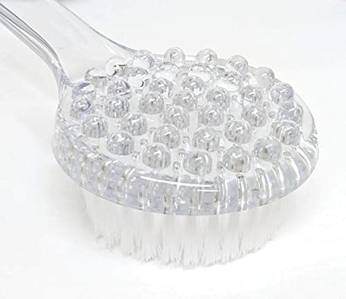 Aquasentials Exfoliating Bath Brush (15.5in) (Clear Handle) Beauty and Personal Care Aquasentials