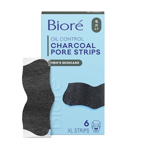 Bioré Charcoal Deep Cleansing Pore Strips for Men, Nose Strips for Blackhead Removal on Oily Skin, Features C-Bond Technology with Instant Pore Beauty & Personal Care Bioré