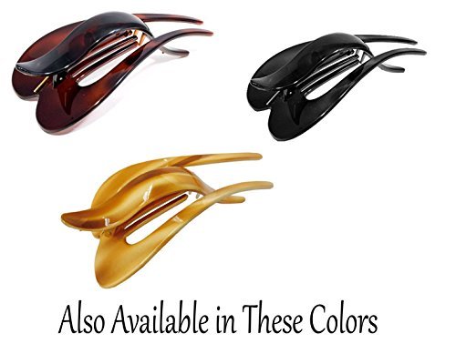 Parcelona French Pelican Black 5 Inch Salon Hinge Celluloid Beak Side Slide In Slider Secure Grip Hair Claw Clip Clamp Beauty & Personal Care Parcelona
