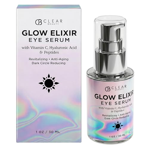 Clear Beauty Vitamin C & Hyaluronic Acid Under Eye Serum - Dermatologist Tested, Reduces Eye Bags, Puffiness, Dark Circles & Wrinkles, Clean Beauty Beauty & Personal Care Clear Beauty