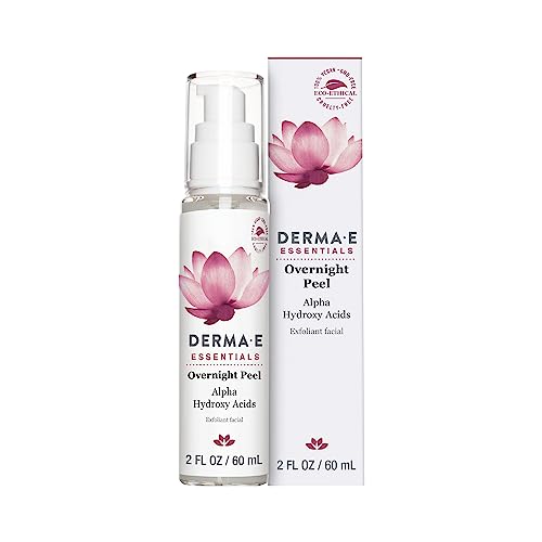 DERMA E Essentials Overnight Peel - Vegan, Gluten-Free Nourishing Facial Exfoliant with Alpha Hydroxy Acid and Lactic Acid, 2 fl oz Beauty & Personal Care Derma E