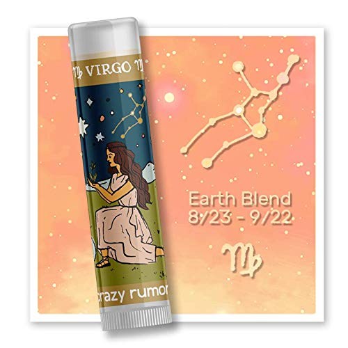 Crazy Rumors Virgo Zodiac All Natural, Plant Based Lip Balm to Moisturize and Nourish your Lips - Earth Blend (Sweet Vanilla, Fragrant Rose and Plum) Beauty and Personal Care Crazy Rumors