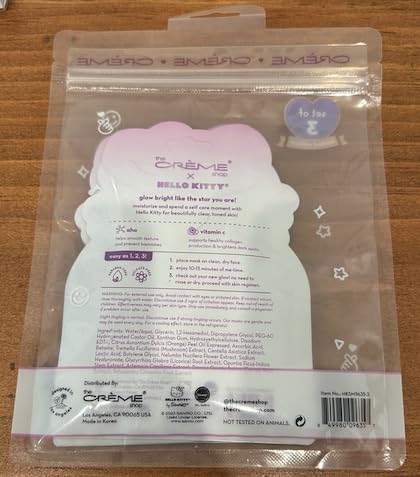The Crème Shop x Hello Kitty Clear Cutie Printed Essence Sheet Mask, K Beauty Facial Mask (3pk) Beauty & Personal Care The Crème Shop